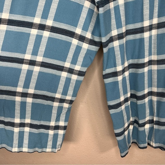 MEDIUM WILD FABLE BLUE PLAID JUMPSUIT SHORT SLEEVE ELASTIC WAIST  PREPPY CASUAL - Picture 7 of 10